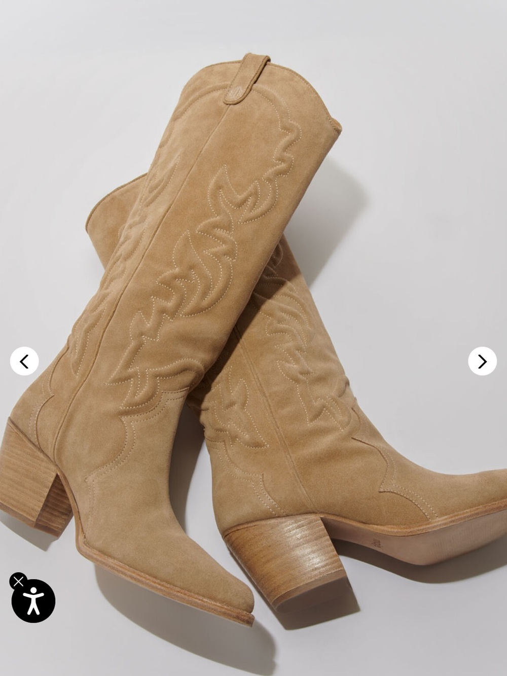 NEW Maje Embroidered leather cowboy Suede Western Boots sz 38 (7.5) MRSP $775